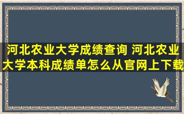 河北农业大学成绩查询 河北农业大学本科成绩单怎么从*上下载下来